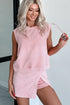 Effortless Style Washed Sleeveless Muscle Tee And Overlap Skort Two Piece Set